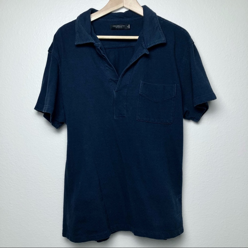 Blue pocket polo shirt